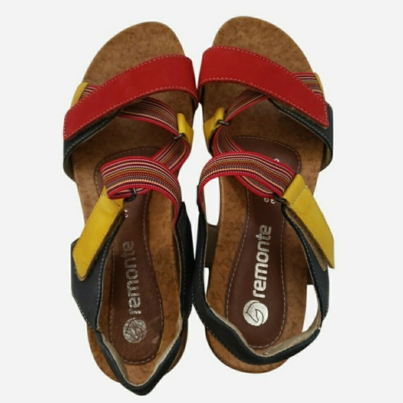 Remonte Colorful Strappy Sandals Size 39 Adjustable Strap Comfort - Picture 8 of 12